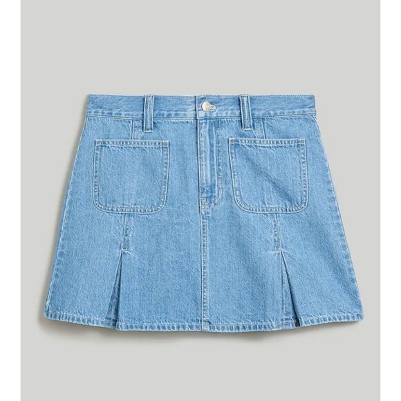Madewell Dresses & Skirts - Madewell $88 Pleated Denim Mini Skirt Stilecrost Wash Size 33 NL337